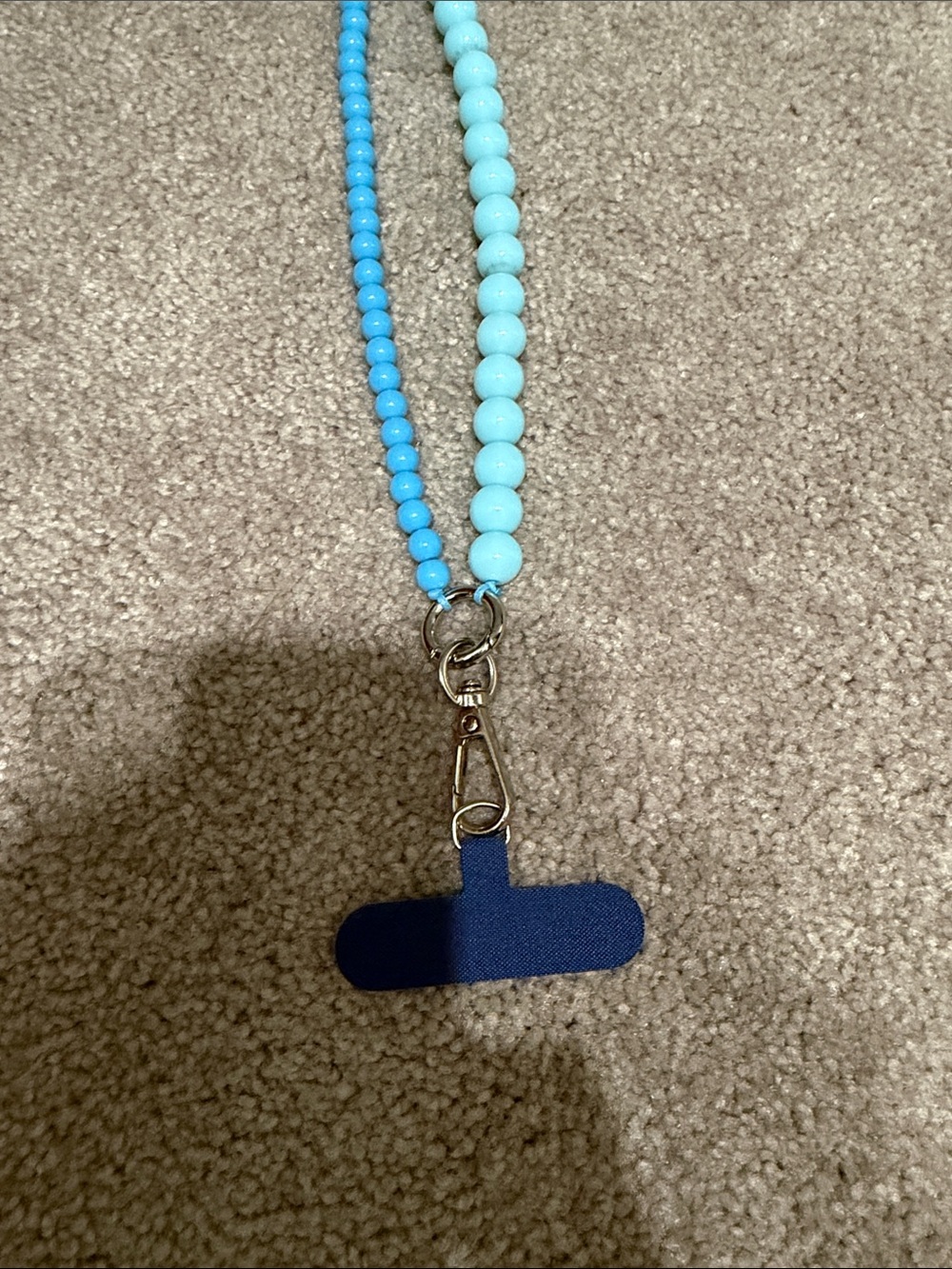 Blue Ombre Beaded Crossbody Phone Holder - Picture 2 of 5